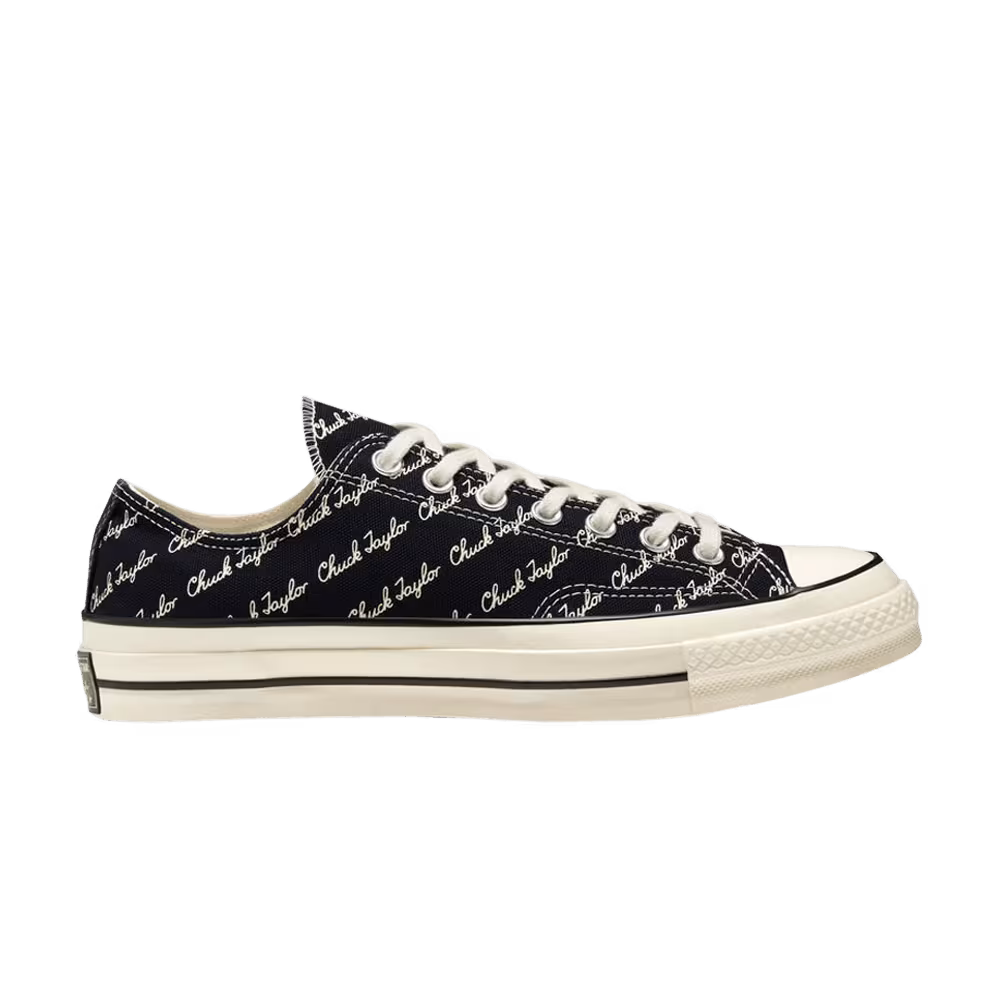 Converse Chuck 70 Low Scripted Signature Print - Black Egret