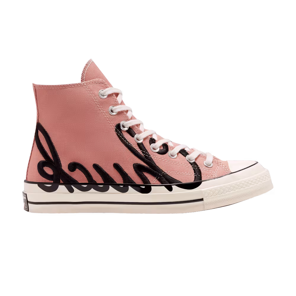Converse Chuck 70 High Scripted Signature Print - Rose Gold