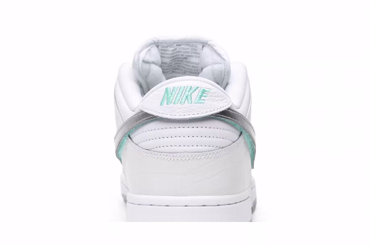 Diamond Supply Co. x Nike Dunk Low Pro SB White Diiamond, view 8