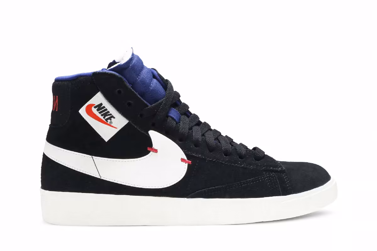 Nike Women's Blazer Mid Rebel XX Black Royal Blue, view 2