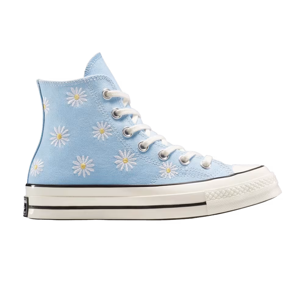 Converse Chuck 70 High Embroidered Daisies - Blue It
