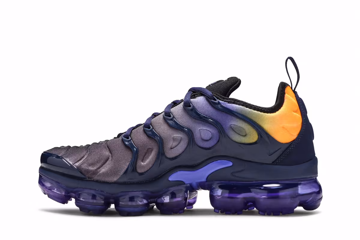 Nike Women's Air VaporMax Plus Blue Orange, view 4