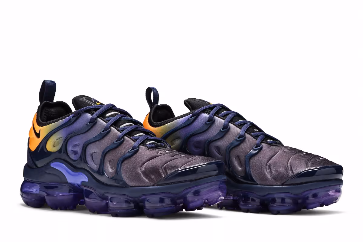 Nike Women's Air VaporMax Plus Blue Orange, view 9
