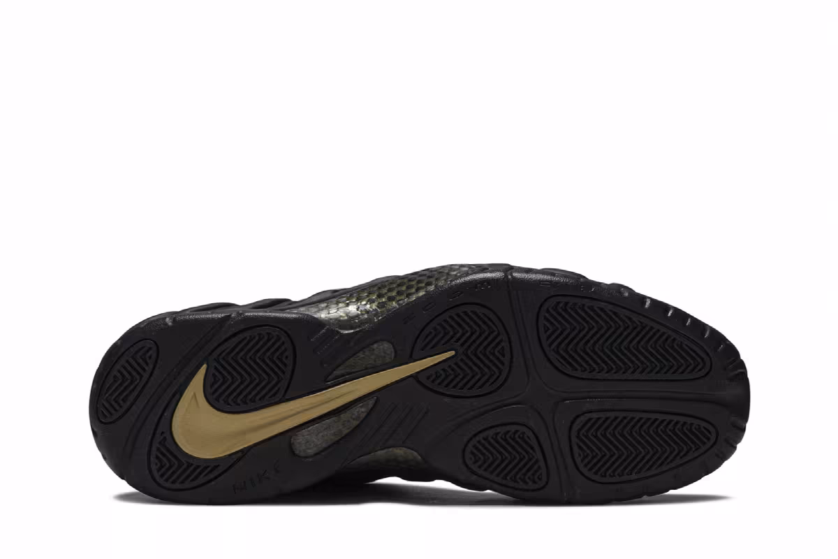 Nike Air Foamposite Pro Black Metallic Gold, view 5
