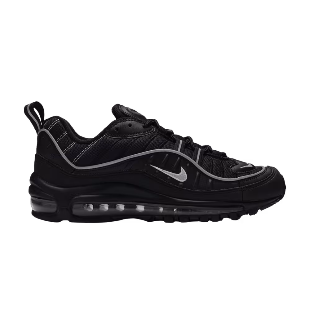 Nike Air Max 98 GS Black Metallic Silver