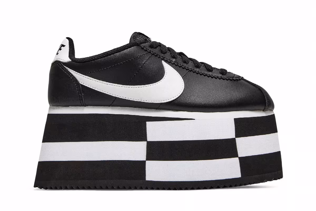 COMME des Garcons x Nike Women's Cortez Check Black, view 2