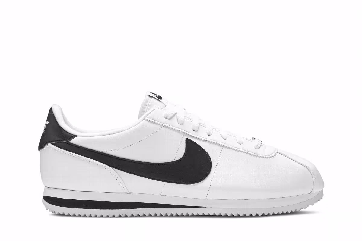 Nike Cortez Basic Leather White Black, view 2