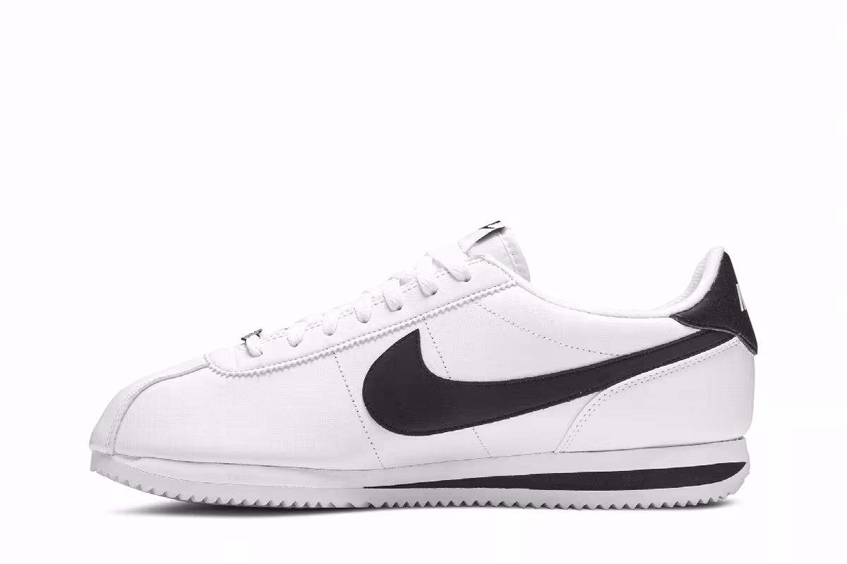 Nike Cortez Basic Leather White Black, view 4
