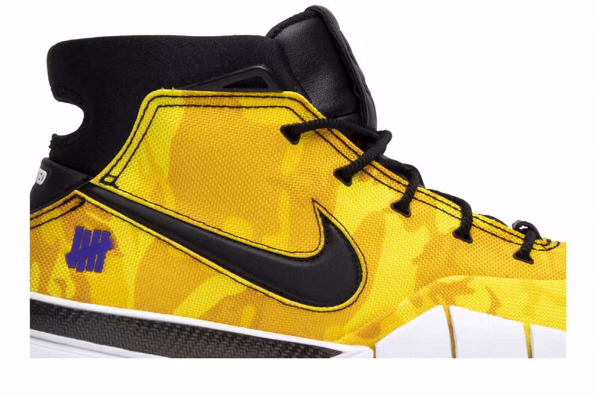 Undefeated x Nike Zoom Kobe 1 Protro Yellow Camo, view 3