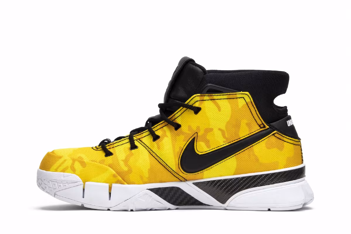 Undefeated x Nike Zoom Kobe 1 Protro Yellow Camo, view 4