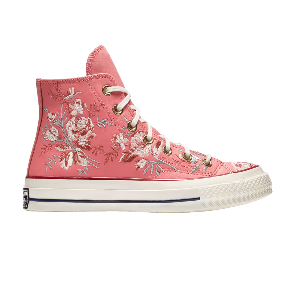Converse Women's Chuck 70 High Floral Embroidery - Pink Coral