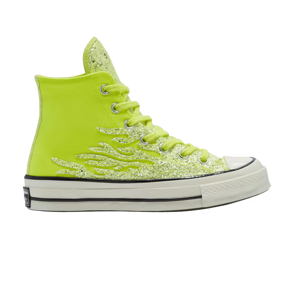 Converse Women's Chuck 70 High Archival Glitter Flame - Lemon Venom