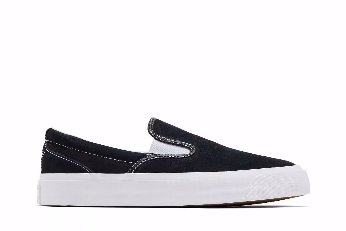Converse One Star CC Pro Suede Slip-On Black White, view 2