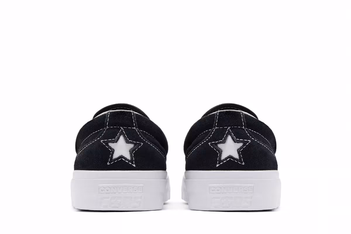 Converse One Star CC Pro Suede Slip-On Black White, view 7