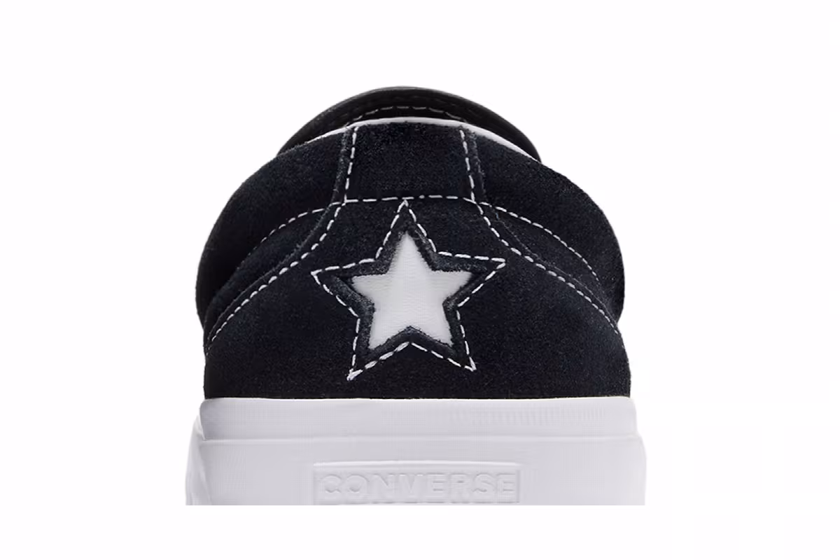 Converse One Star CC Pro Suede Slip-On Black White, view 8