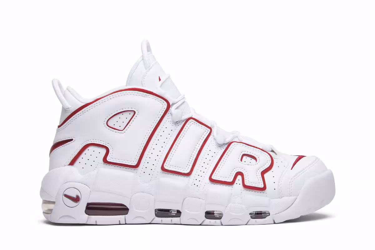 Nike Air More Uptempo White Varsity Red 2018, view 2