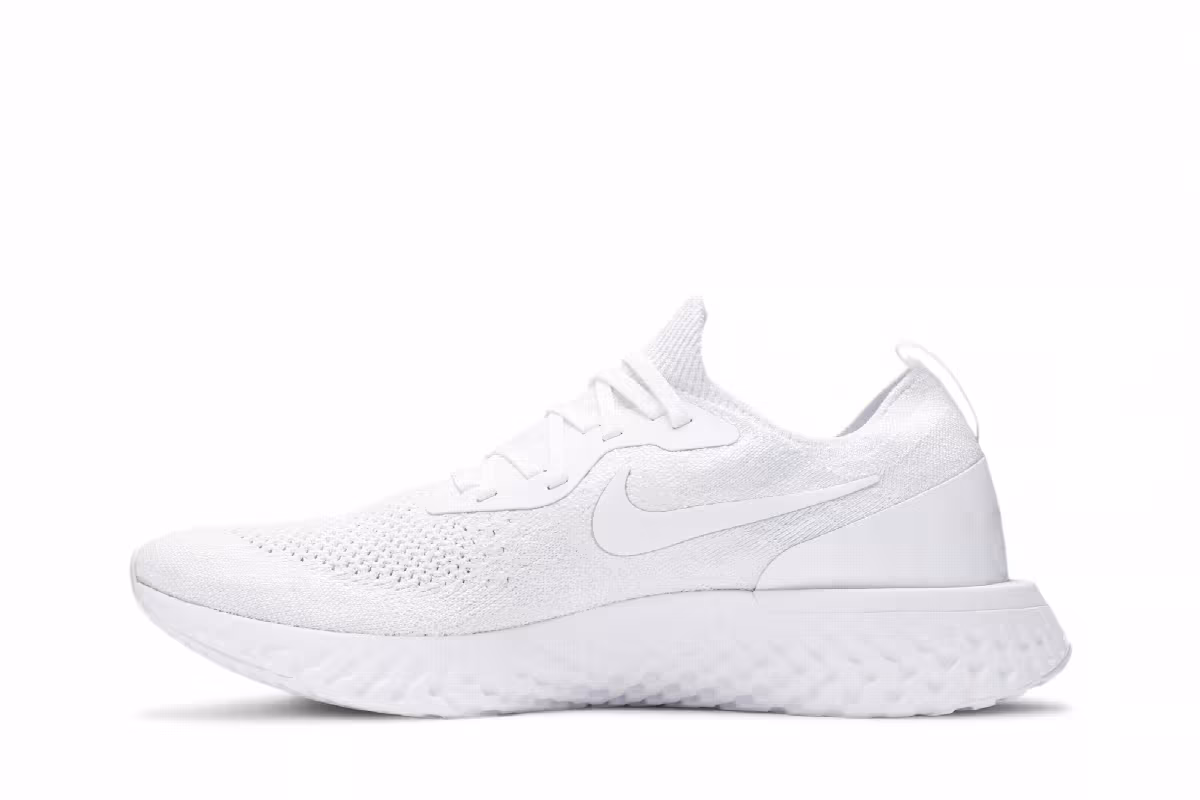 Nike Epic React Flyknit Triple White, view 4
