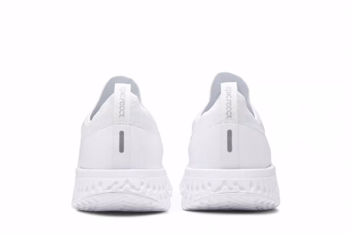 Nike Epic React Flyknit Triple White, view 7