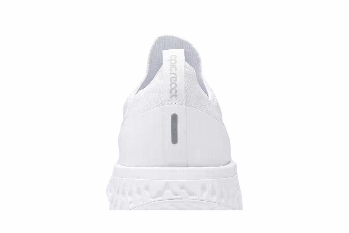 Nike Epic React Flyknit Triple White, view 8