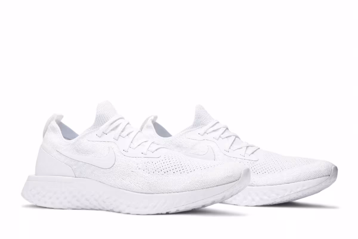 Nike Epic React Flyknit Triple White, view 9