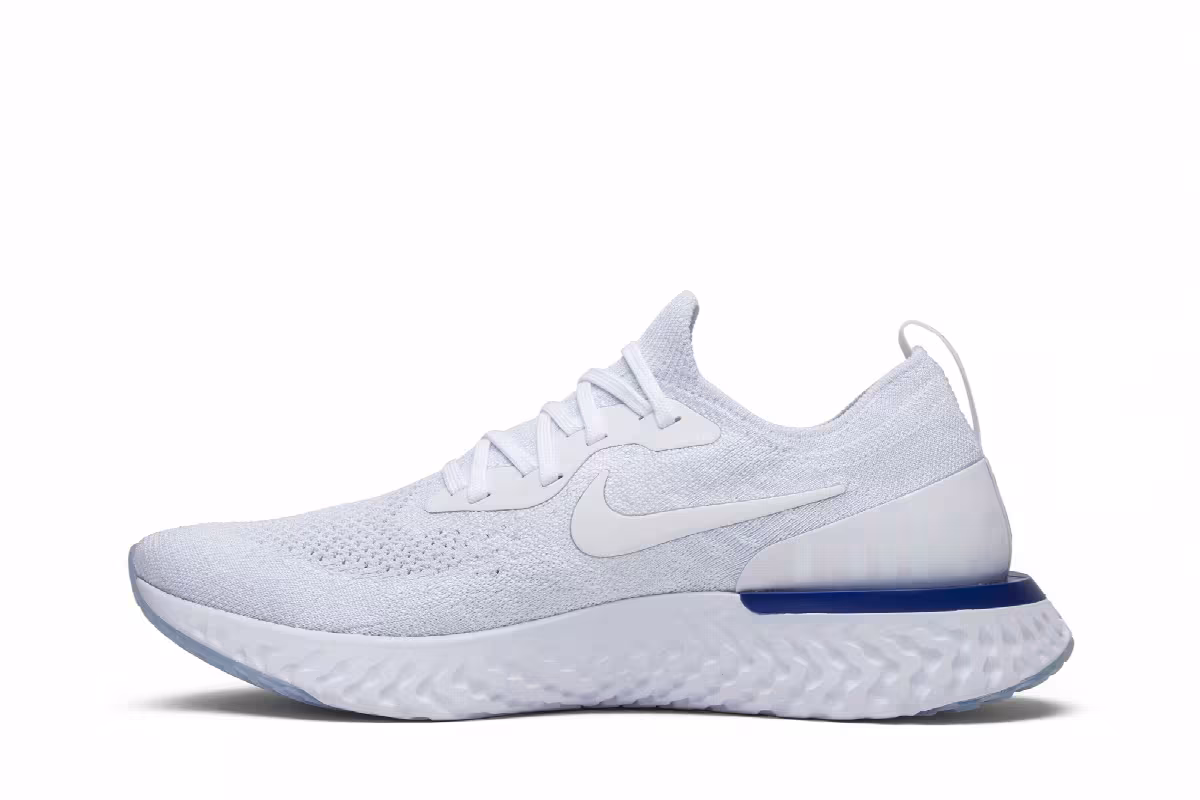 Nike Epic React Flyknit White Racer Blue, view 4