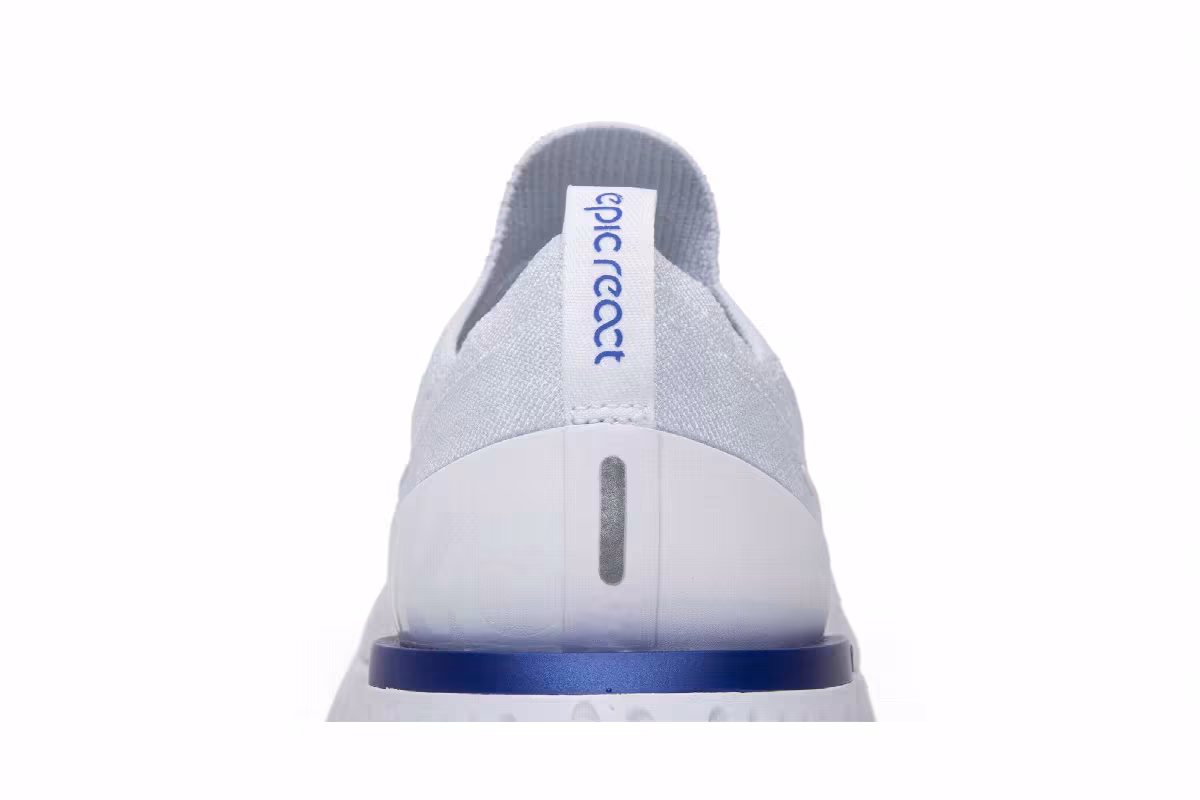 Nike Epic React Flyknit White Racer Blue, view 8