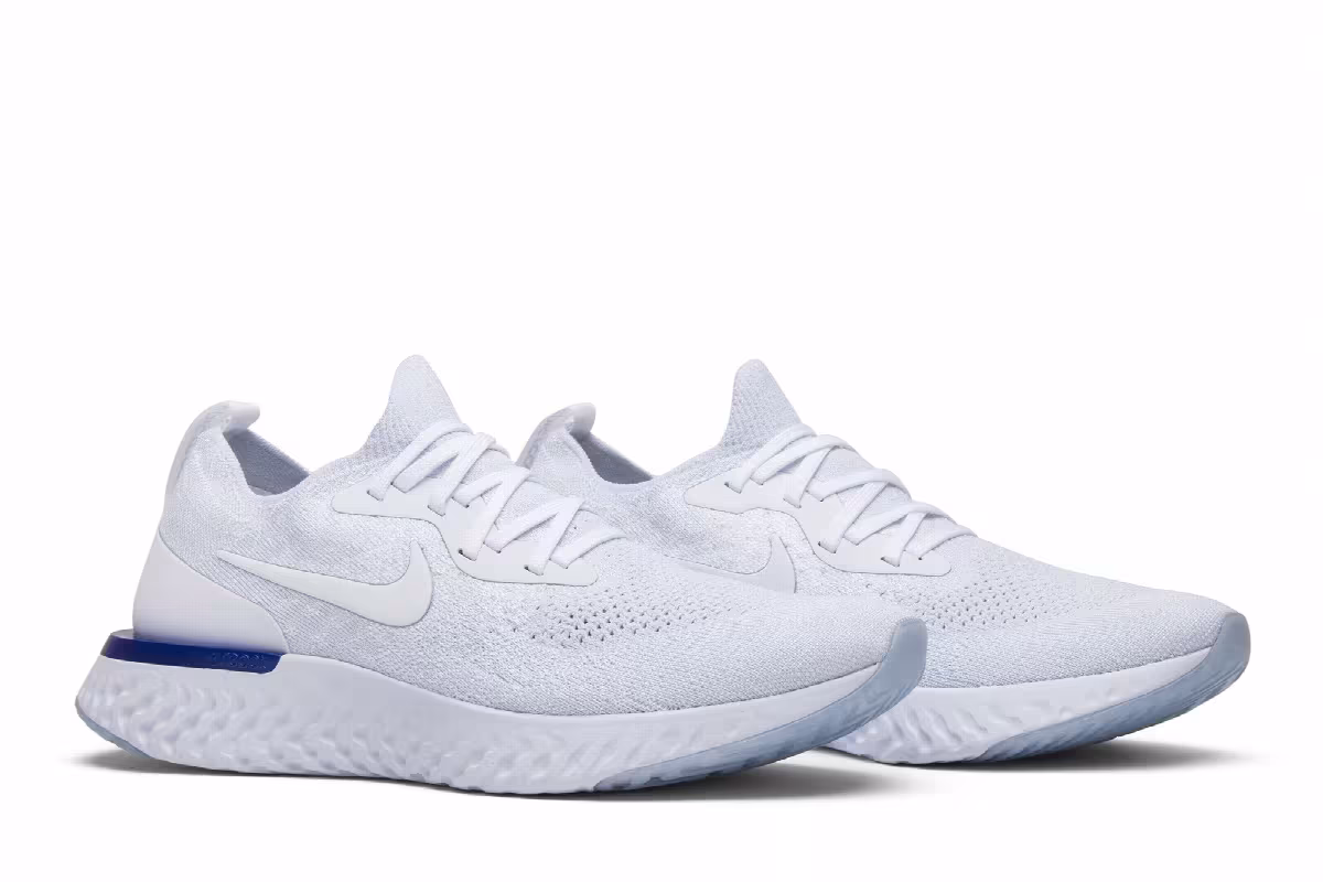 Nike Epic React Flyknit White Racer Blue, view 9
