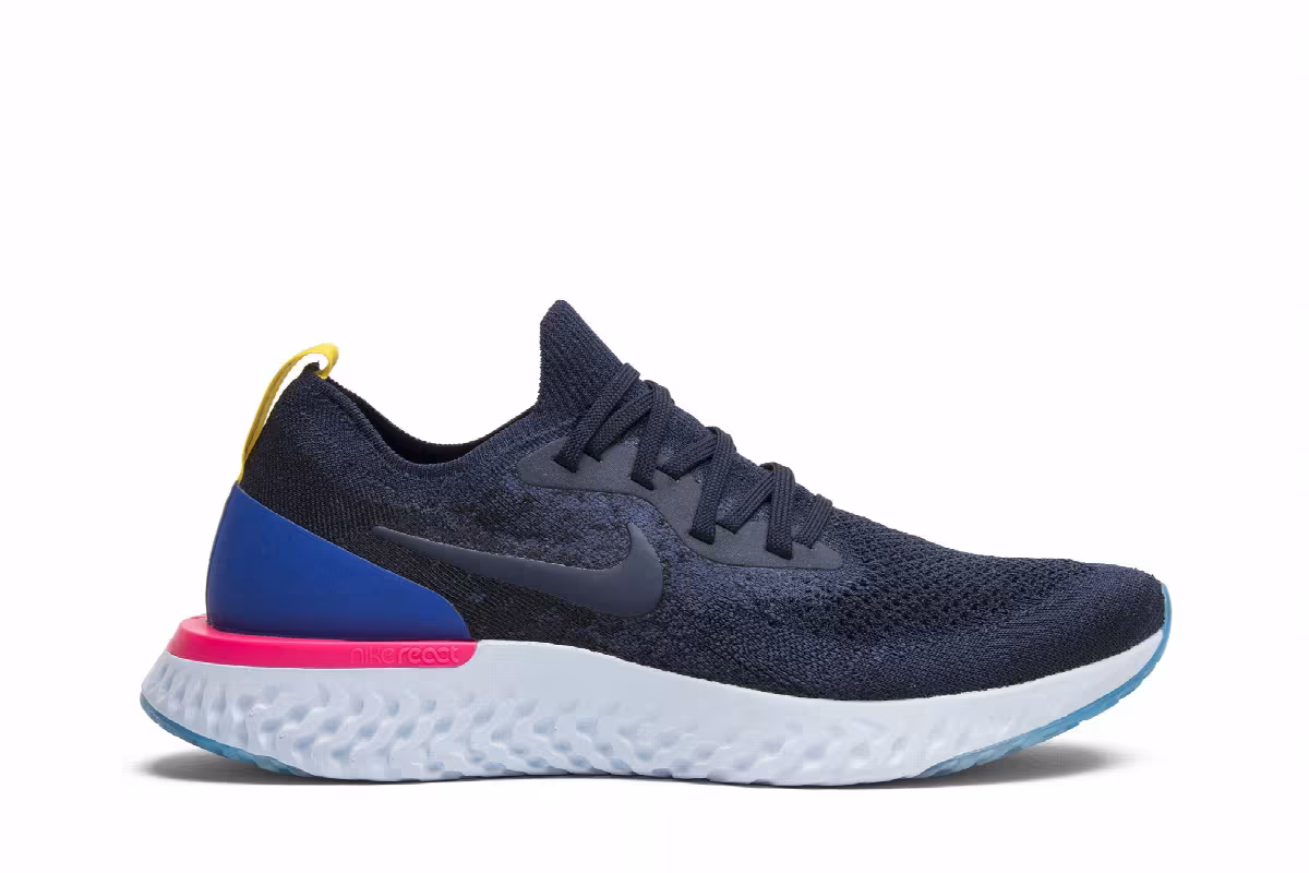 Nike Women's Epic React Flyknit College Navy, view 2