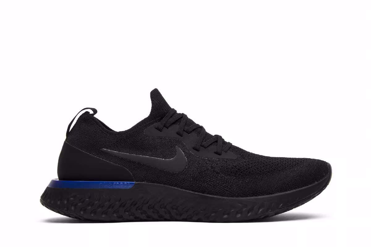 Nike Epic React Flyknit Black Racer Blue, view 2