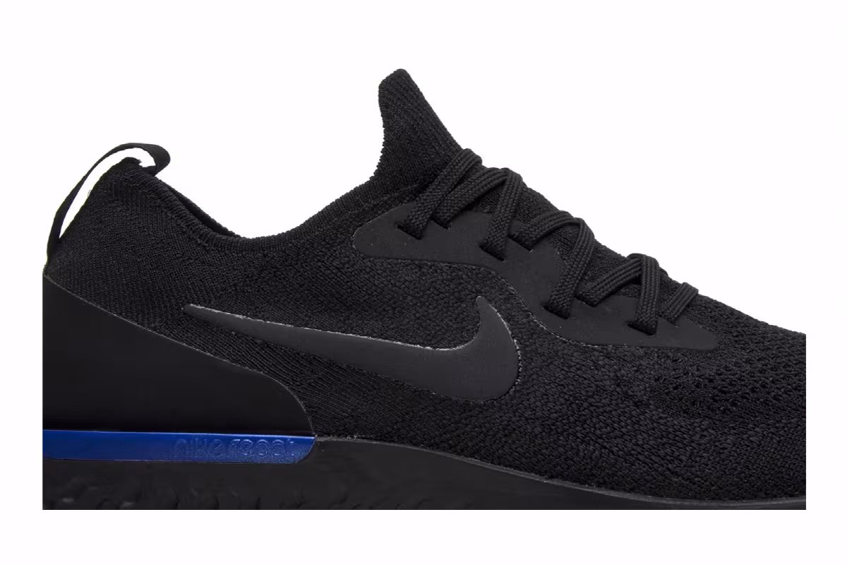 Nike Epic React Flyknit Black Racer Blue, view 3