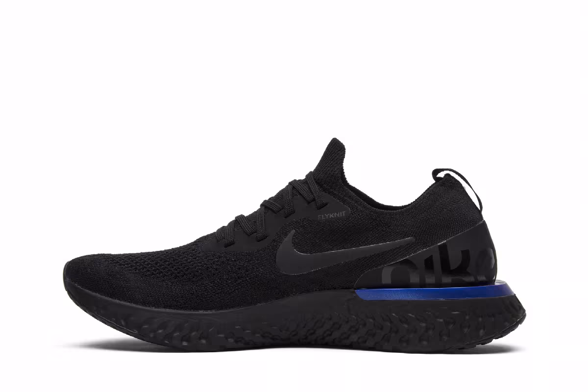 Nike Epic React Flyknit Black Racer Blue, view 4
