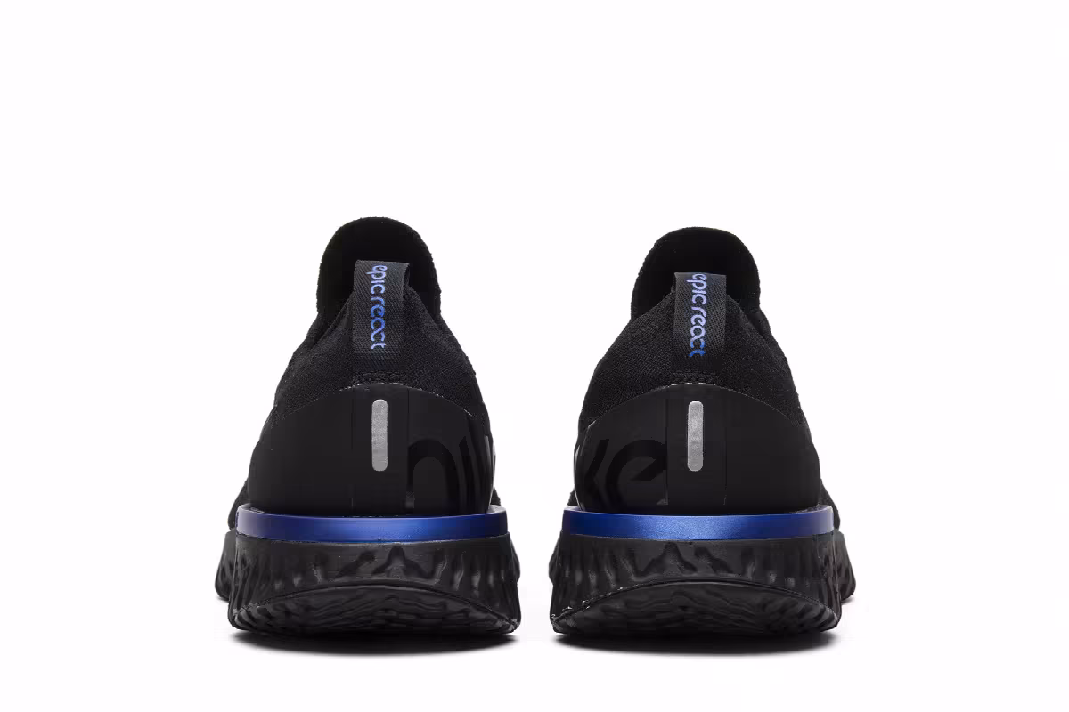 Nike Epic React Flyknit Black Racer Blue, view 7