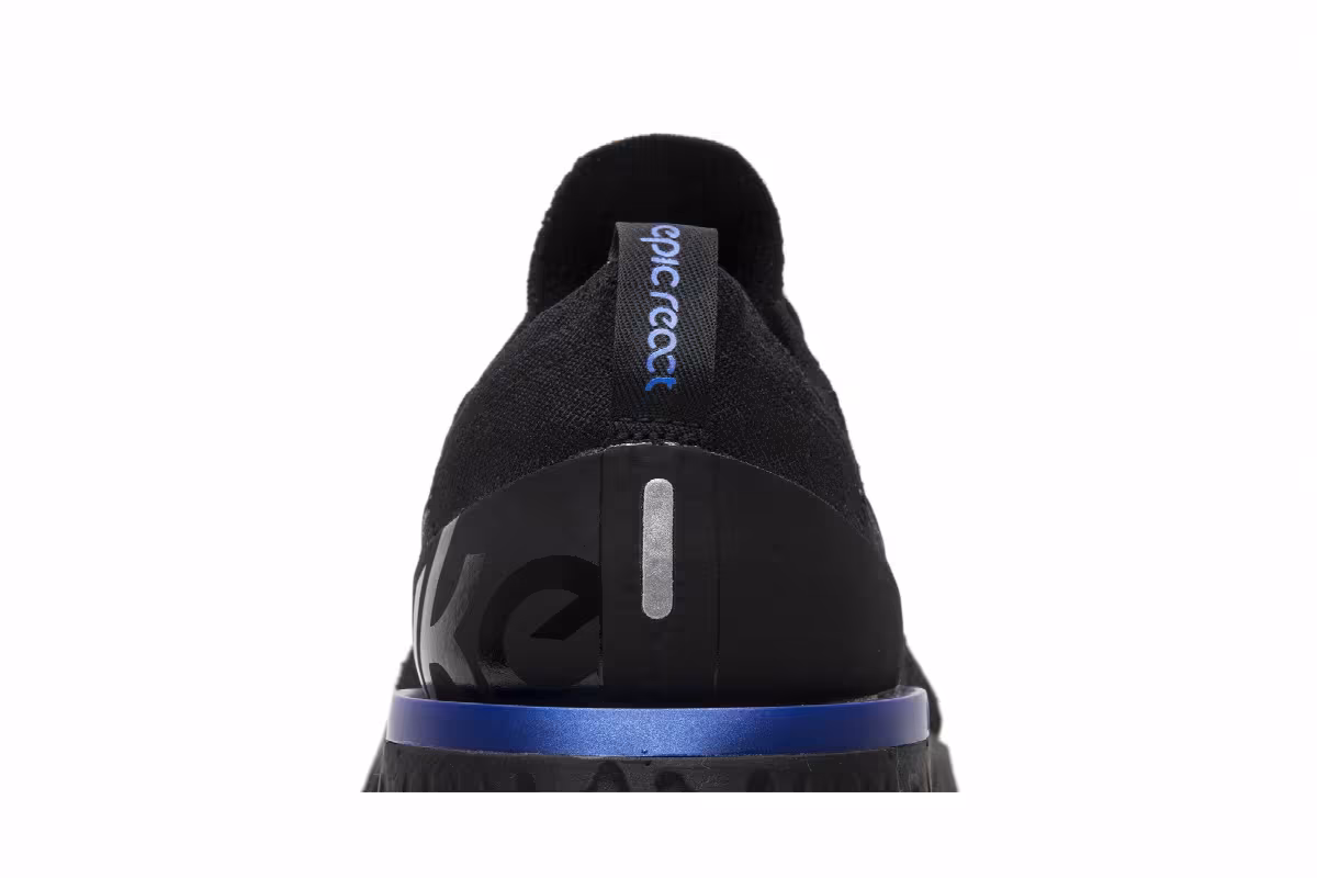 Nike Epic React Flyknit Black Racer Blue, view 8