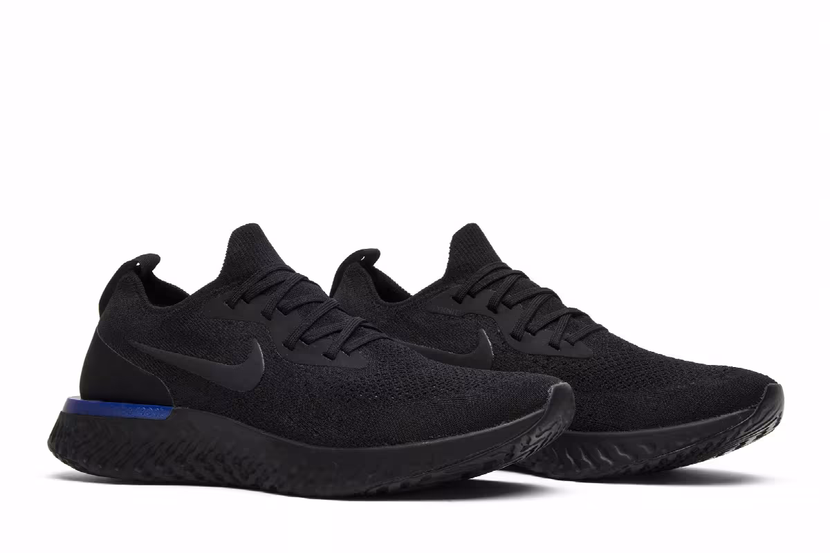 Nike Epic React Flyknit Black Racer Blue, view 9