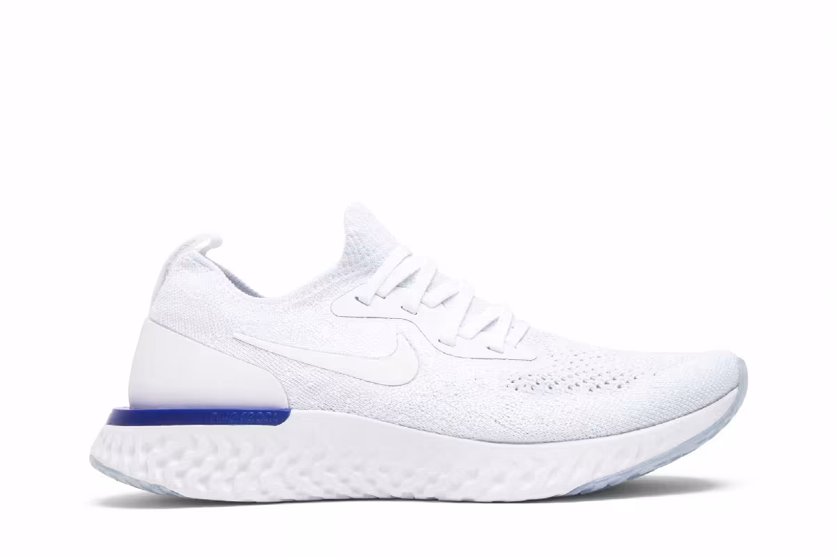 Nike Women's Epic React Flyknit White Racer Blue, view 2