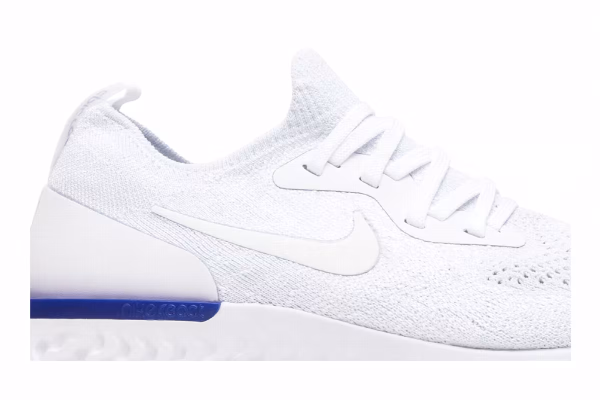 Nike Women's Epic React Flyknit White Racer Blue, view 3