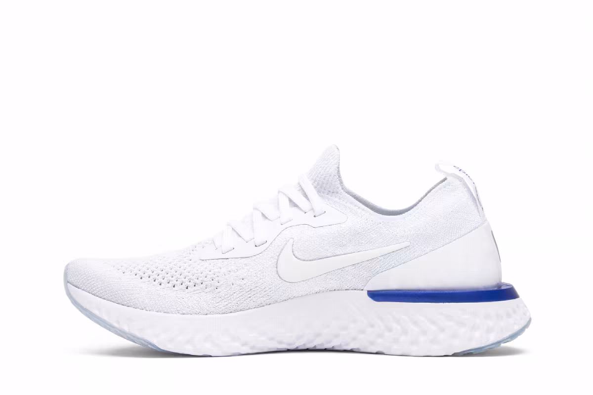 Nike Women's Epic React Flyknit White Racer Blue, view 4