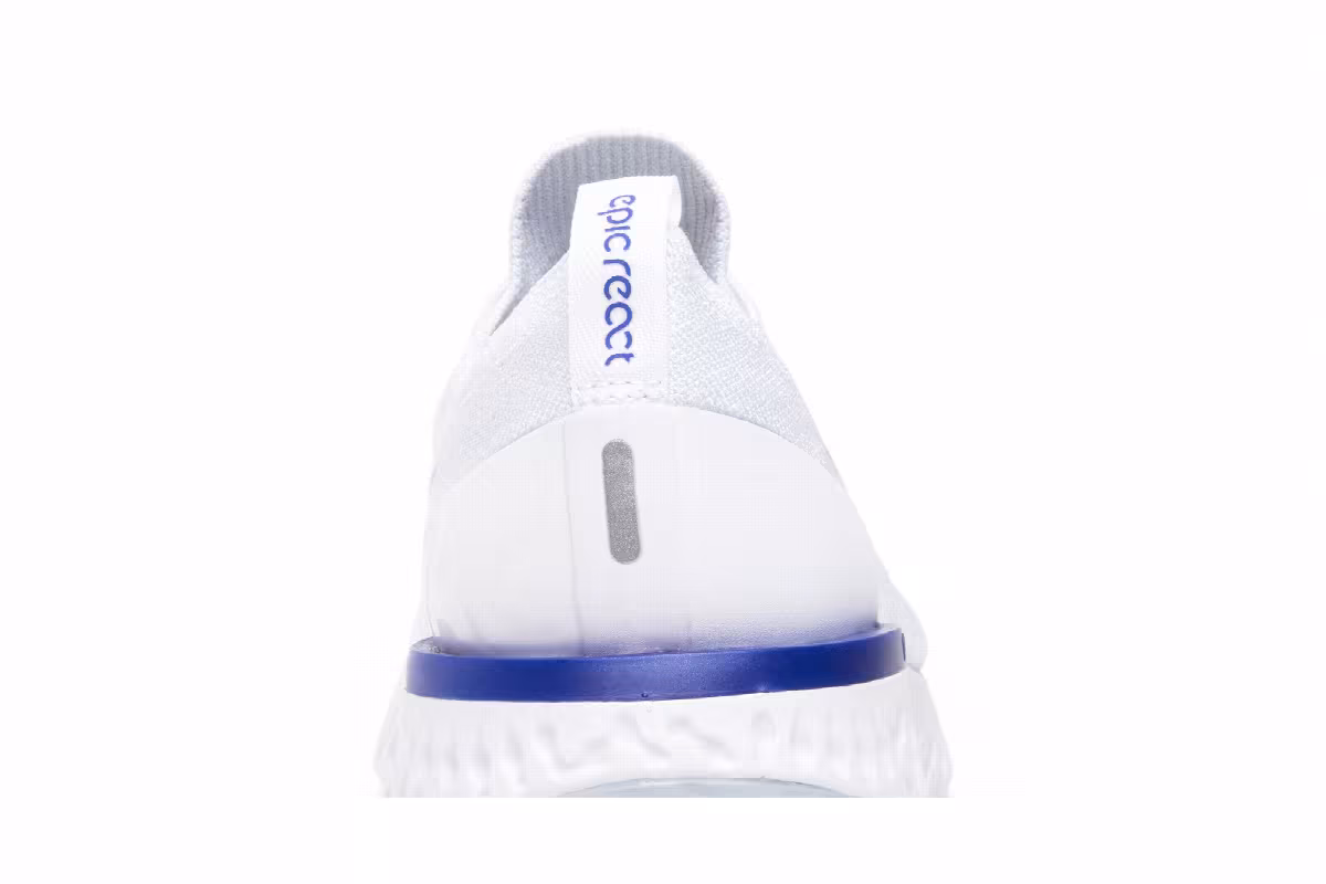 Nike Women's Epic React Flyknit White Racer Blue, view 8