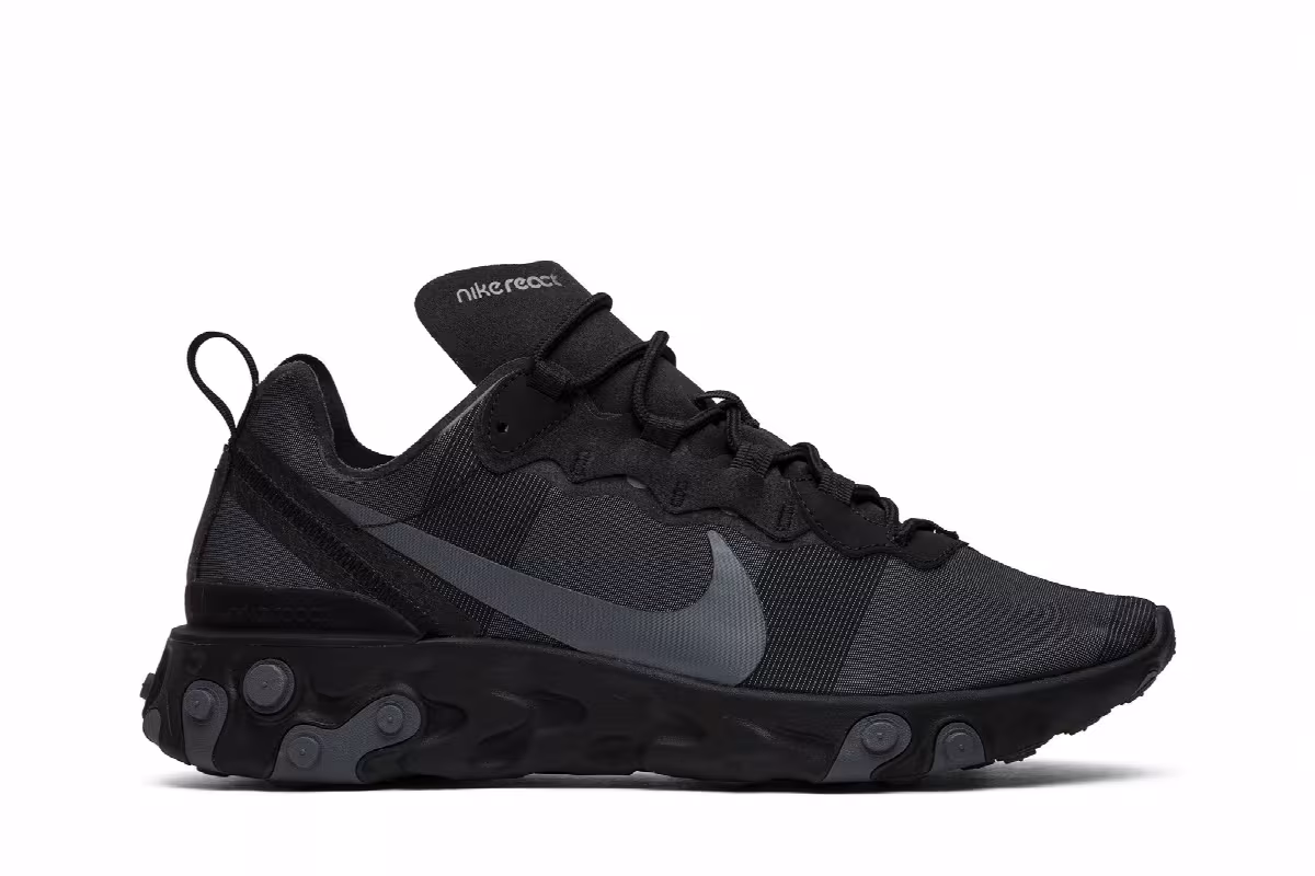 Nike React Element 55 Triple Black, view 2