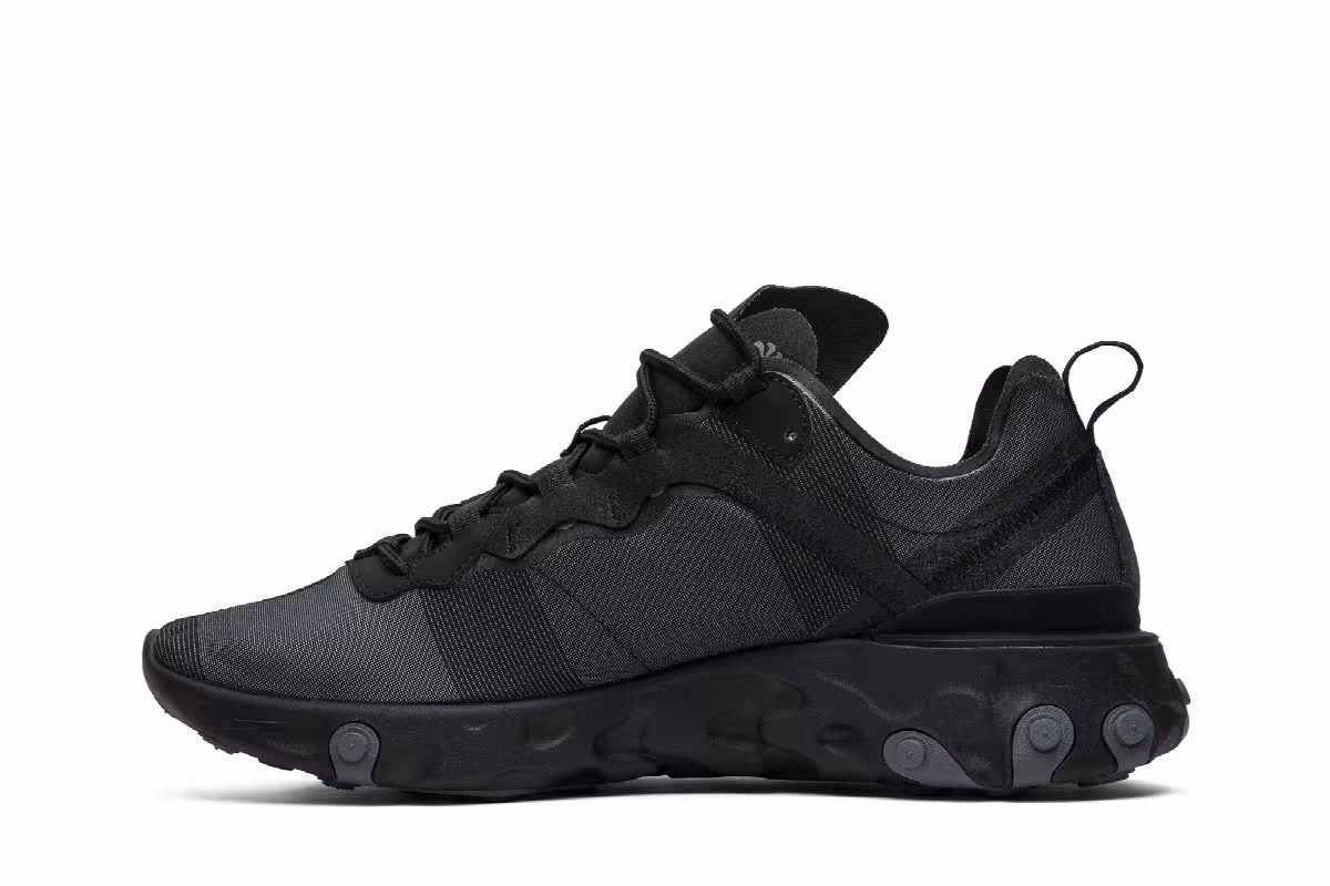 Nike React Element 55 Triple Black, view 4