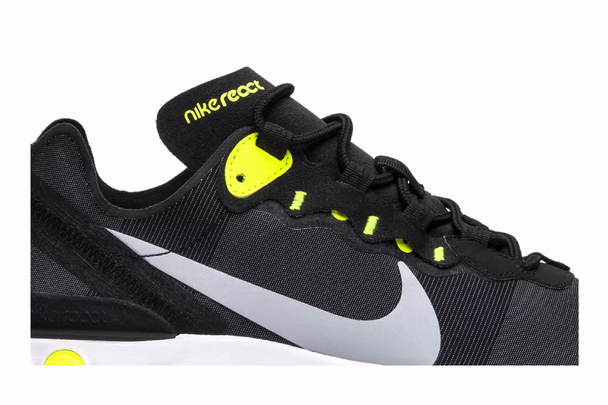 Nike Women's React Element 55 Black Volt, view 3