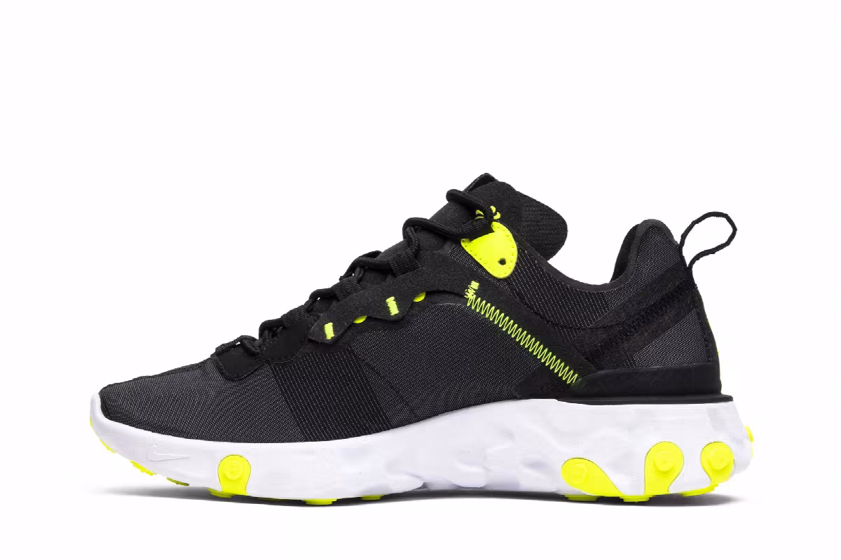 Nike Women's React Element 55 Black Volt, view 4