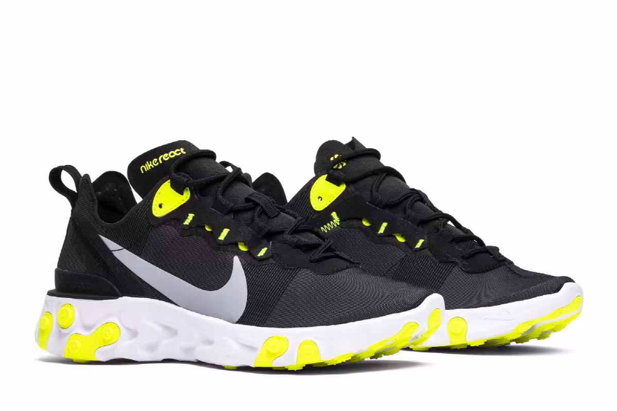Nike Women's React Element 55 Black Volt, view 9