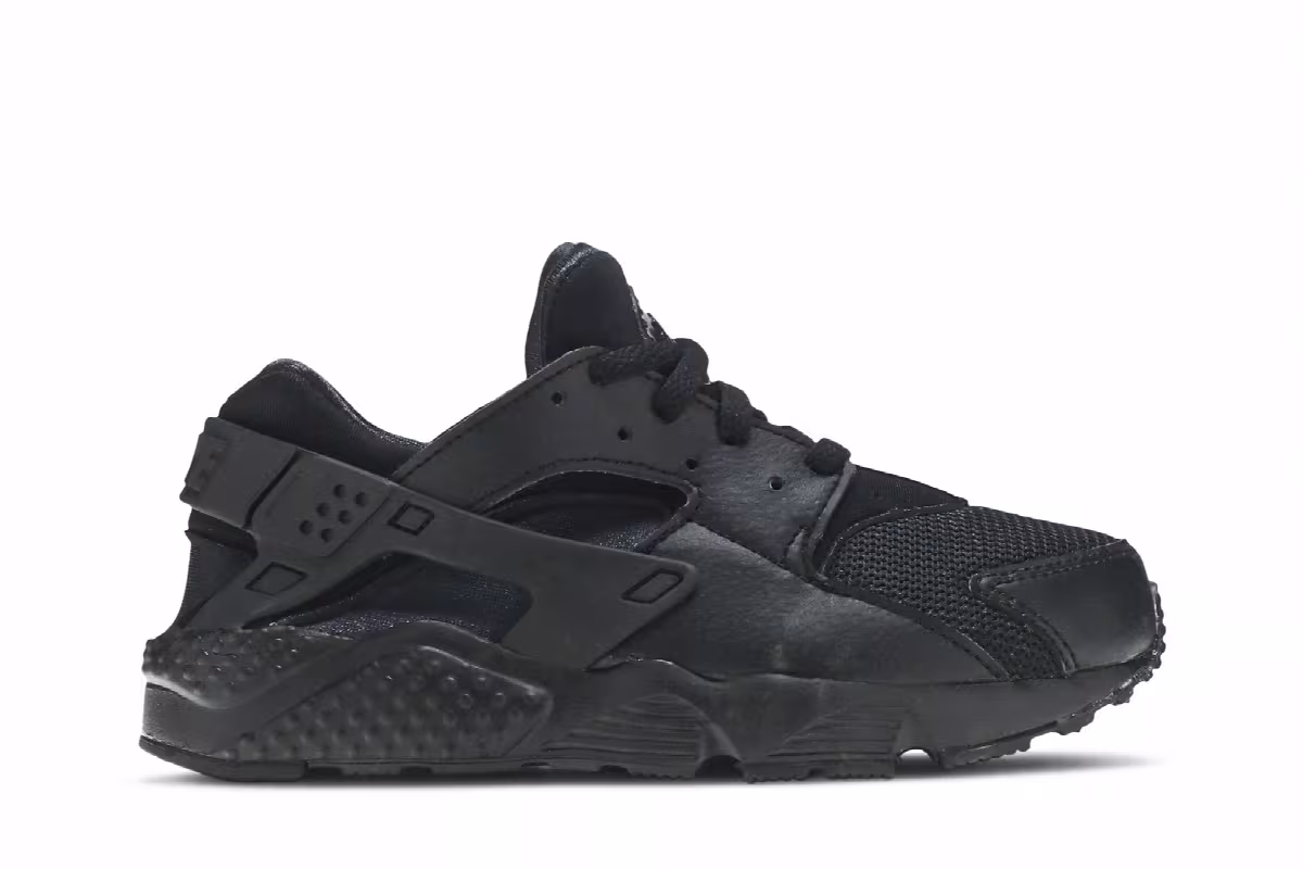 Nike Huarache Run PS Triple Black, view 2