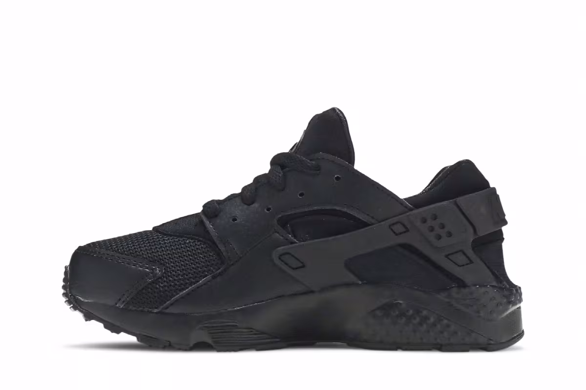 Nike Huarache Run PS Triple Black, view 4