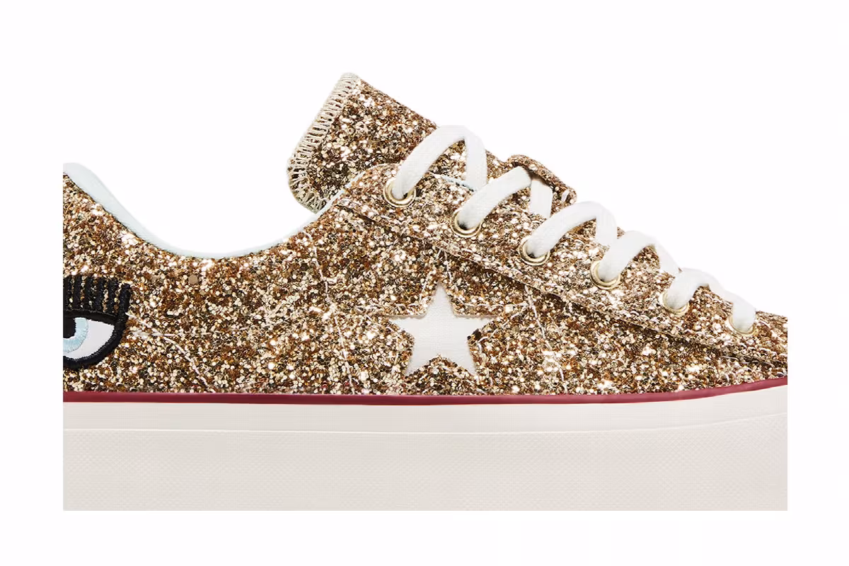 Chiara Ferragni x Converse Women's One Star Platform Ox Gold Glacier Blue, view 3