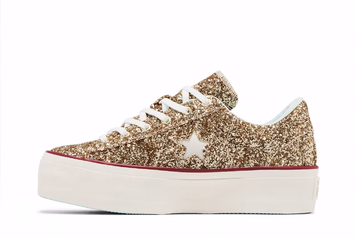 Chiara Ferragni x Converse Women's One Star Platform Ox Gold Glacier Blue, view 4