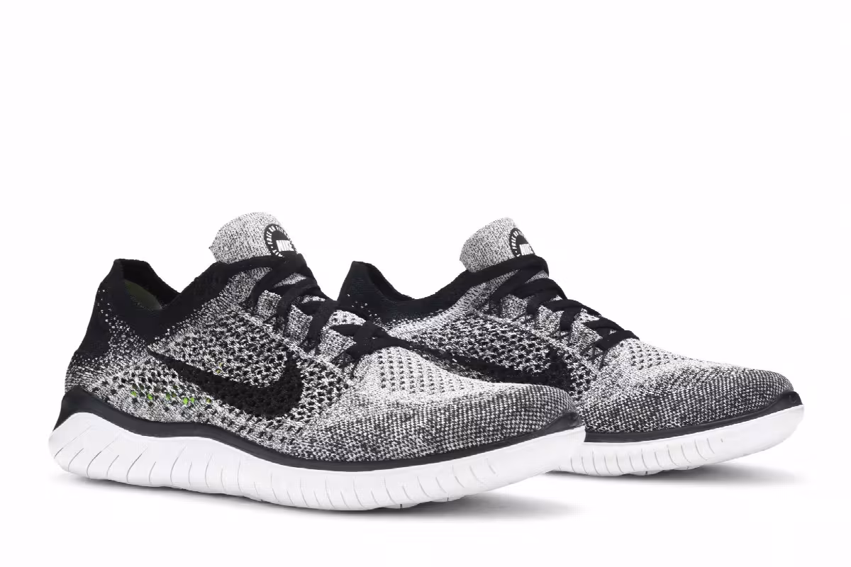 Nike Women's Free RN Flyknit 2018 White Black, view 9