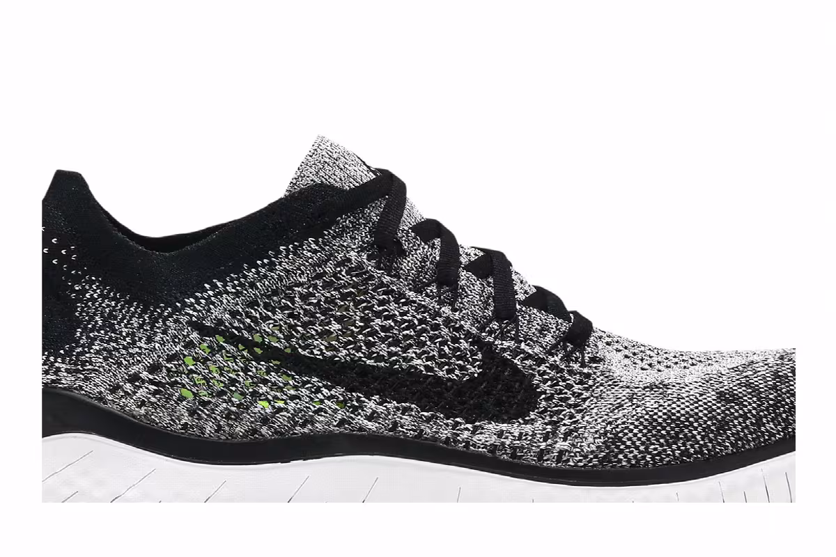 Nike Free RN Flyknit 2018 White Black, view 3