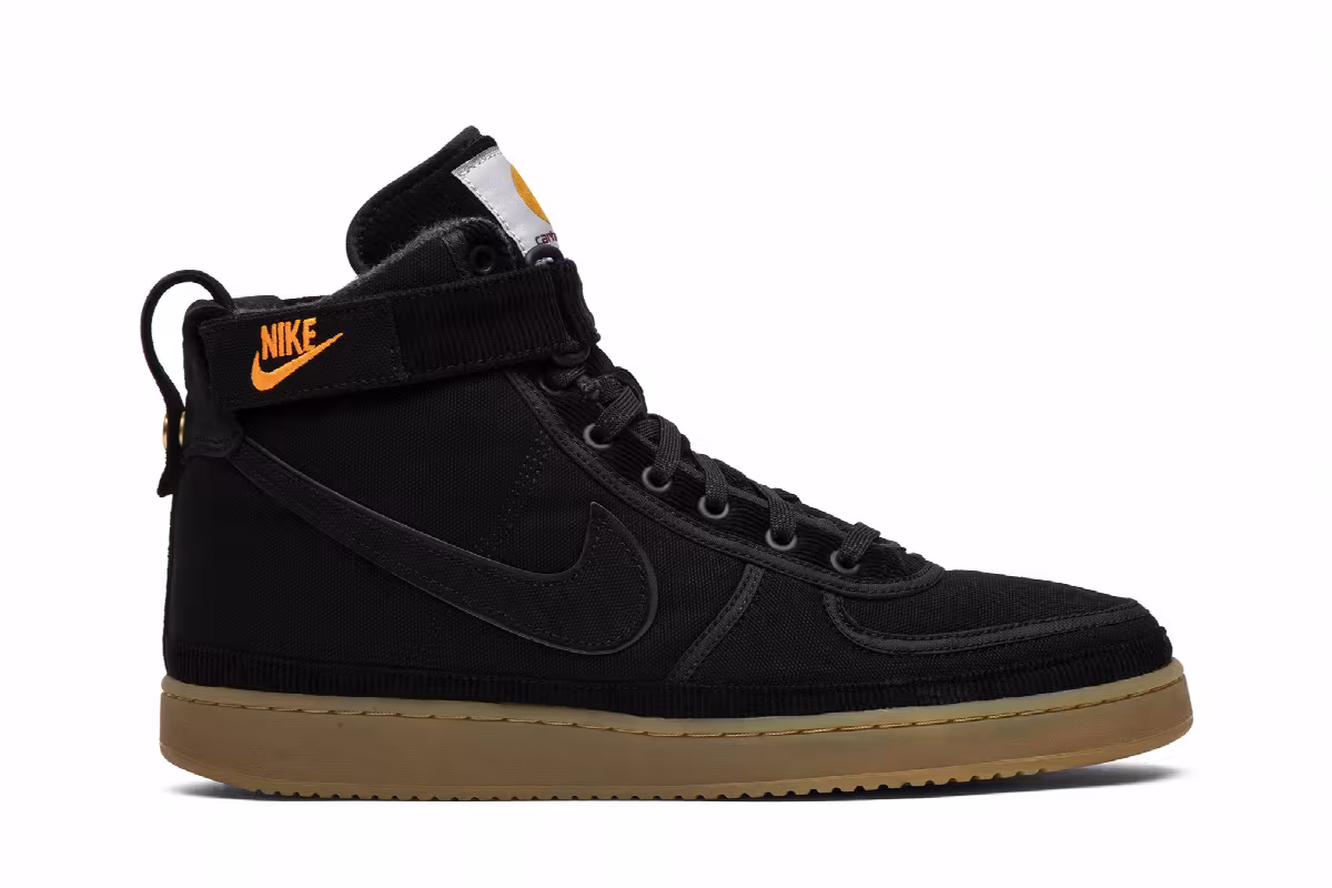 Carhartt WIP x Nike Vandal High Supreme Black Gum, view 2